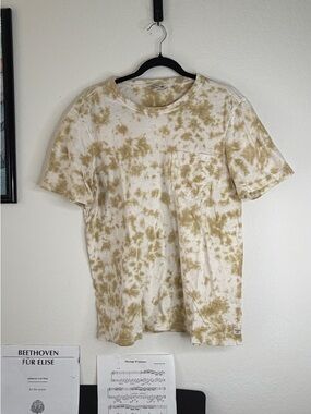 Toad&Co Tan Khaki Tie Dye Pocket Tee Large Sustainable Outdoor Casual